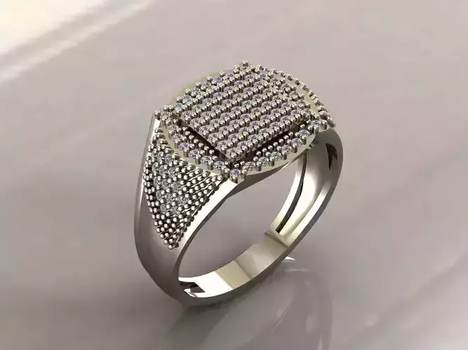 Gents Rings Diamond Men Ring STL 3DM 3D ready print model