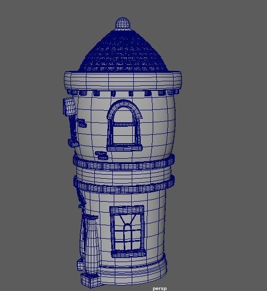 Cartoon Town House Building 3D Model Low-poly 3D model_6