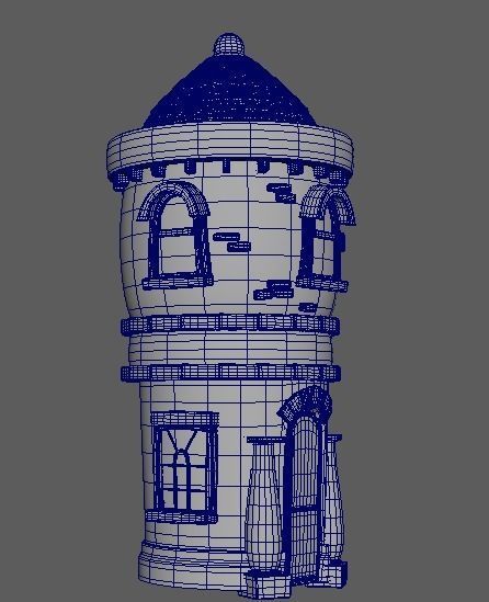 Cartoon Town House Building 3D Model Low-poly 3D model_7