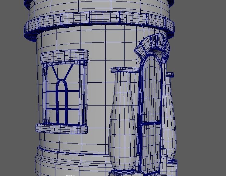 Cartoon Town House Building 3D Model Low-poly 3D model_11