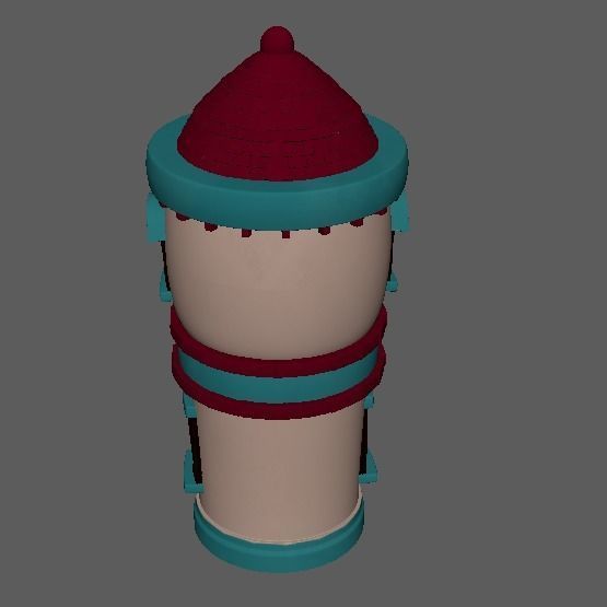 Cartoon Town House Building 3D Model Low-poly 3D model_1