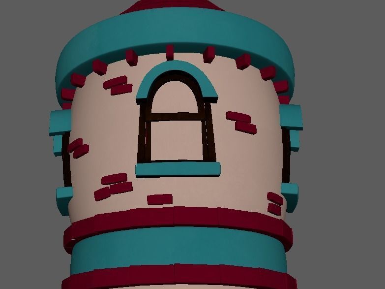 Cartoon Town House Building 3D Model Low-poly 3D model_5