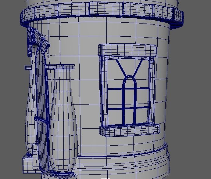 Cartoon Town House Building 3D Model Low-poly 3D model_12