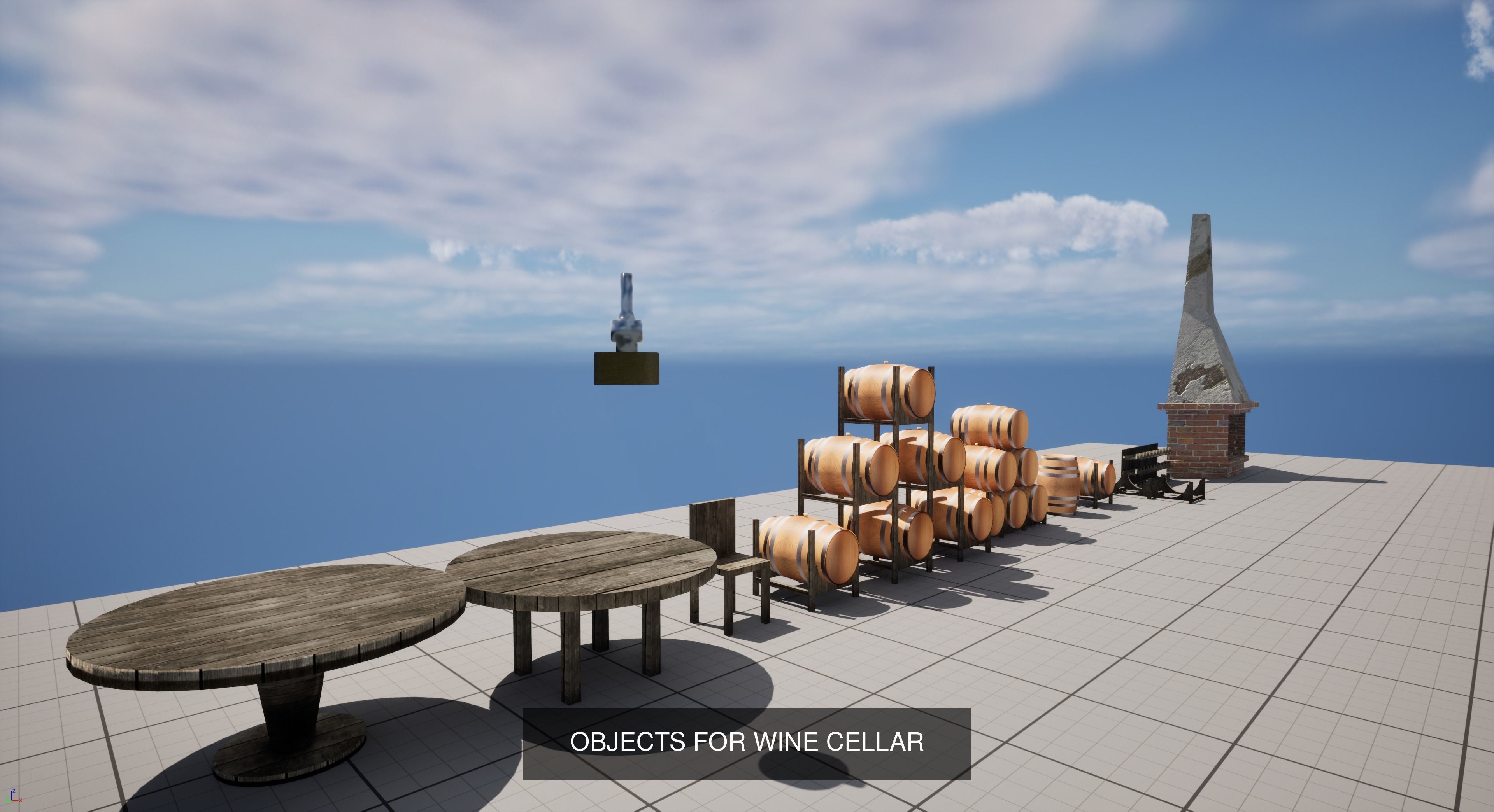 WINE CELLAR WITH INTERIOR DECORATION 3D Model Collection_2