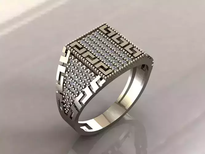 Gents Rings Diamond Men Ring STL 3DM 3D ready print model