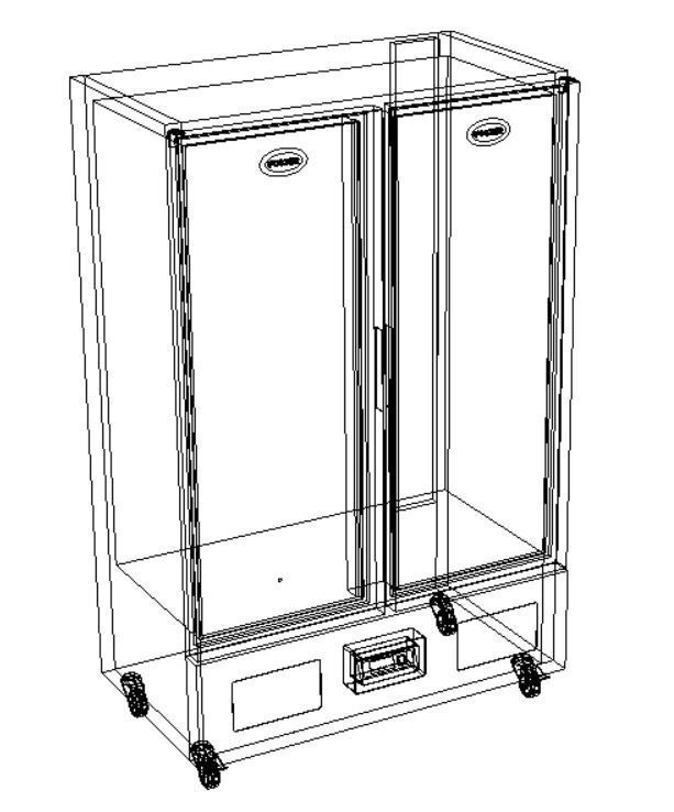 Double Upright Refrigerator or Freezer 3D model_11