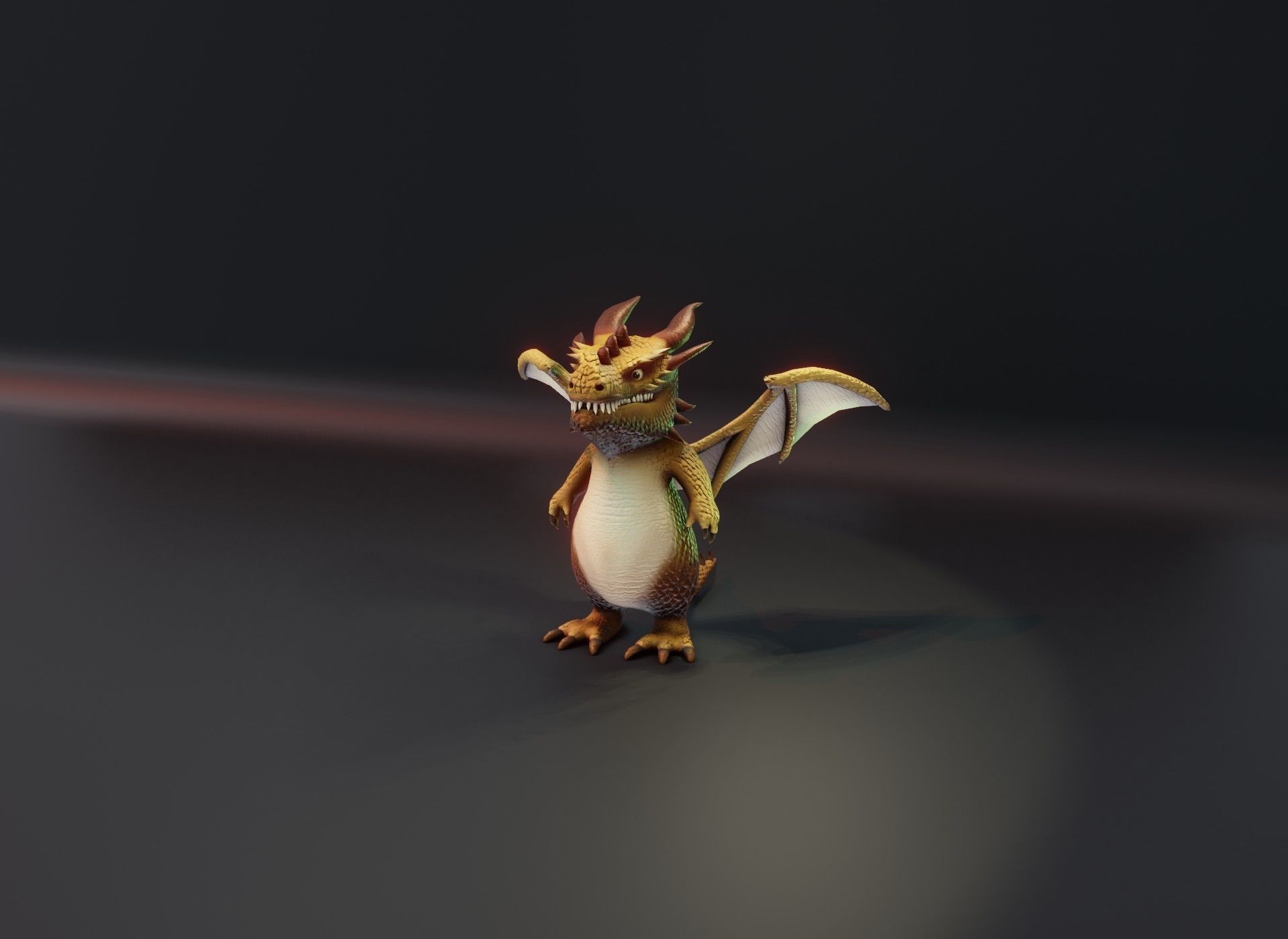 Cartoon Brown Dragon 3D Model Low-poly 3D model_16