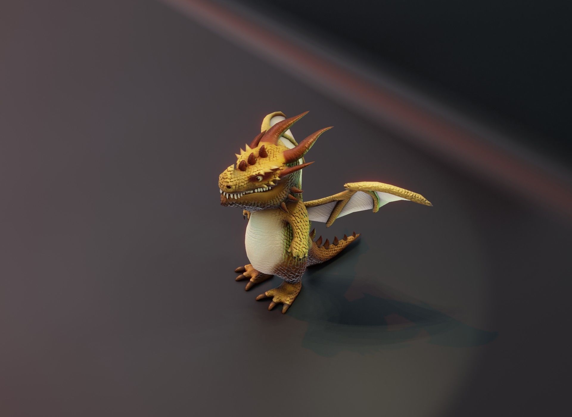 Cartoon Brown Dragon 3D Model Low-poly 3D model_12