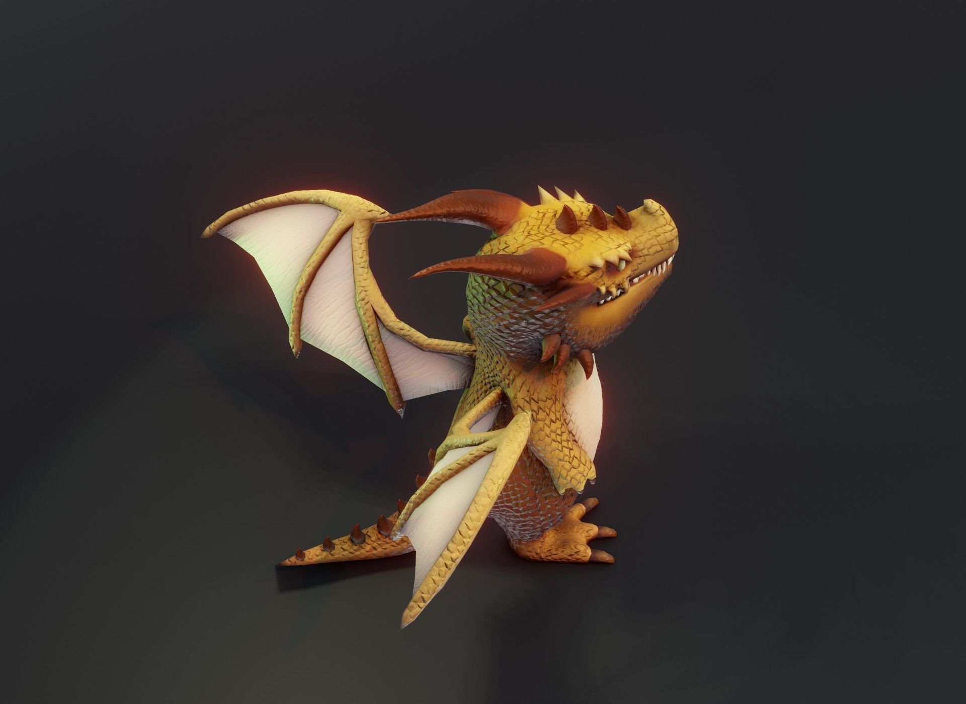 Cartoon Brown Dragon 3D Model Low-poly 3D model_5