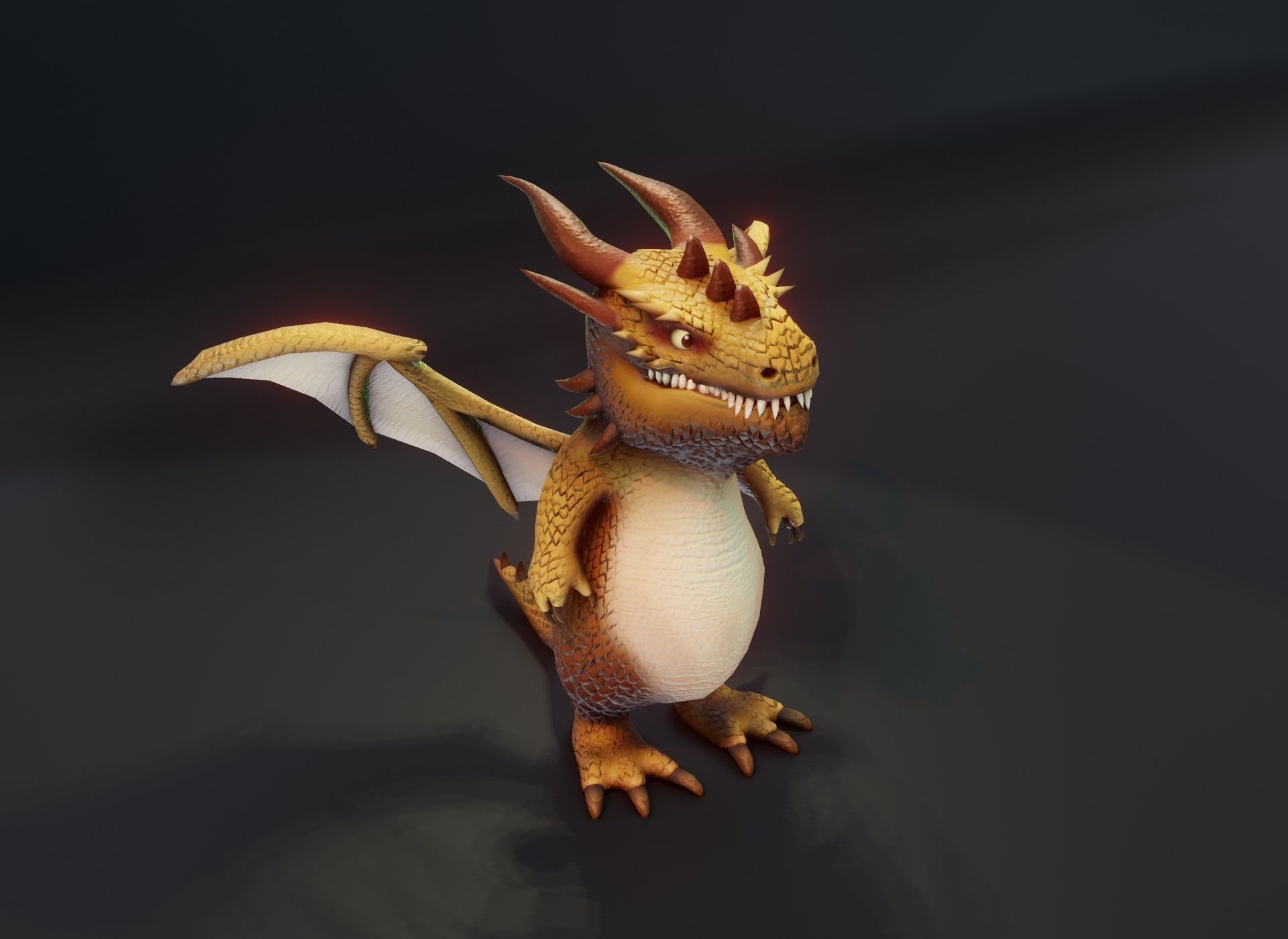 Cartoon Brown Dragon 3D Model Low-poly 3D model_18
