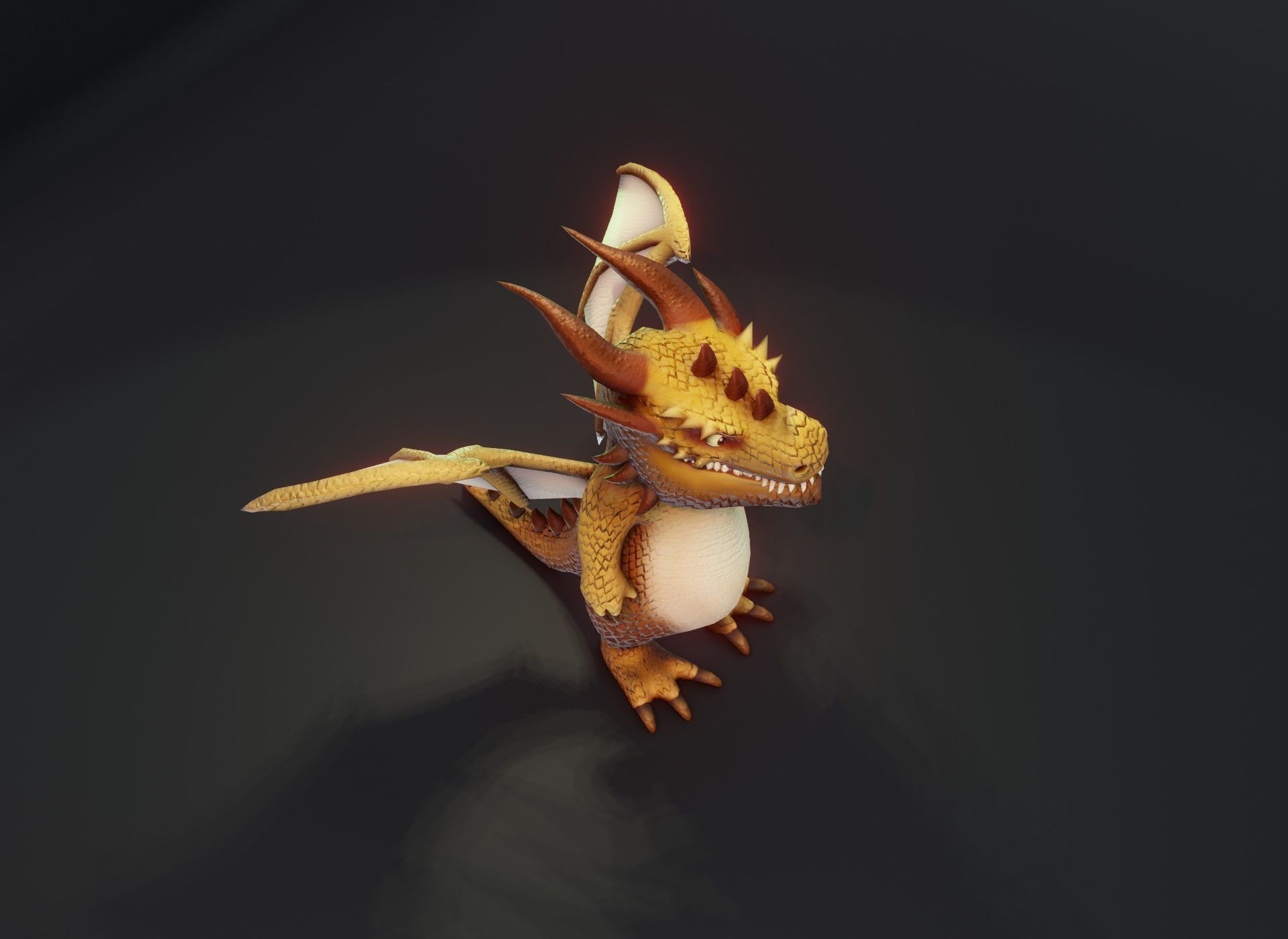Cartoon Brown Dragon 3D Model Low-poly 3D model_19