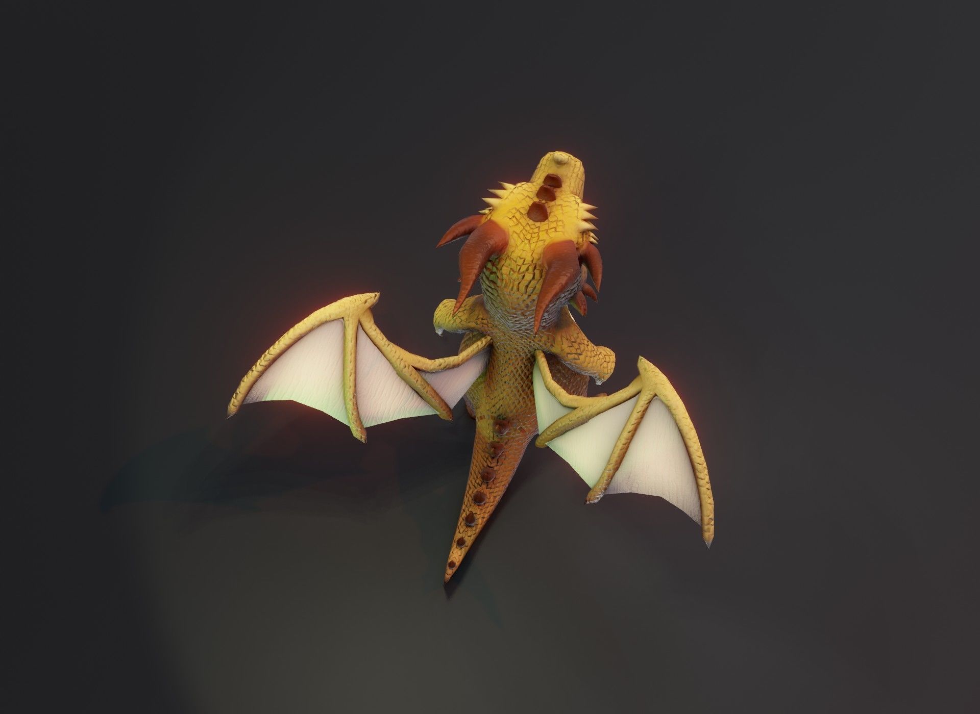 Cartoon Brown Dragon 3D Model Low-poly 3D model_10