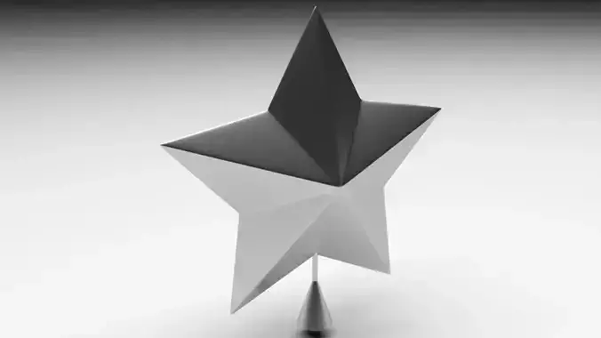 Christmas Tree Silver Star Tree Topper 3D model