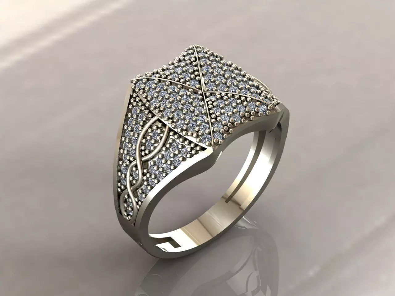 Gents Rings Diamond Men Ring STL 3DM 3D ready print model 3D print model