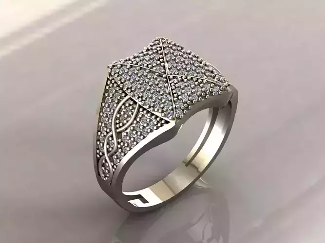 Gents Rings Diamond Men Ring STL 3DM 3D ready print model