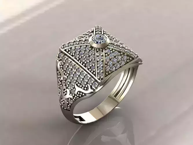 Gents Rings Diamond Men Ring STL 3DM 3D ready print model 3D print model