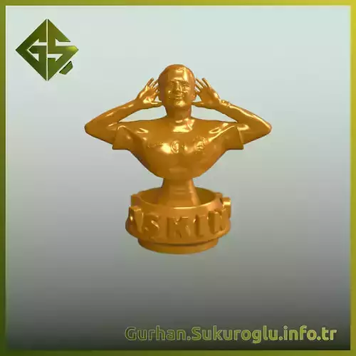 Mauro Icardi Bust with Elegant Askin Olayim Inscription 3D print model