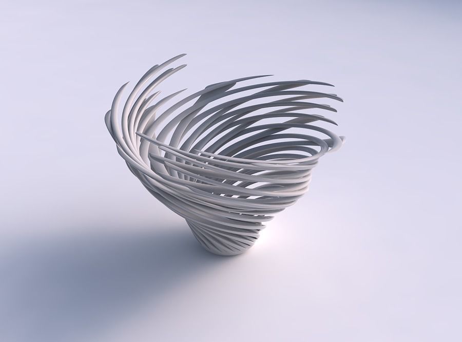Bowl with twisted muscle structure very twisted wavy 3D print model_0