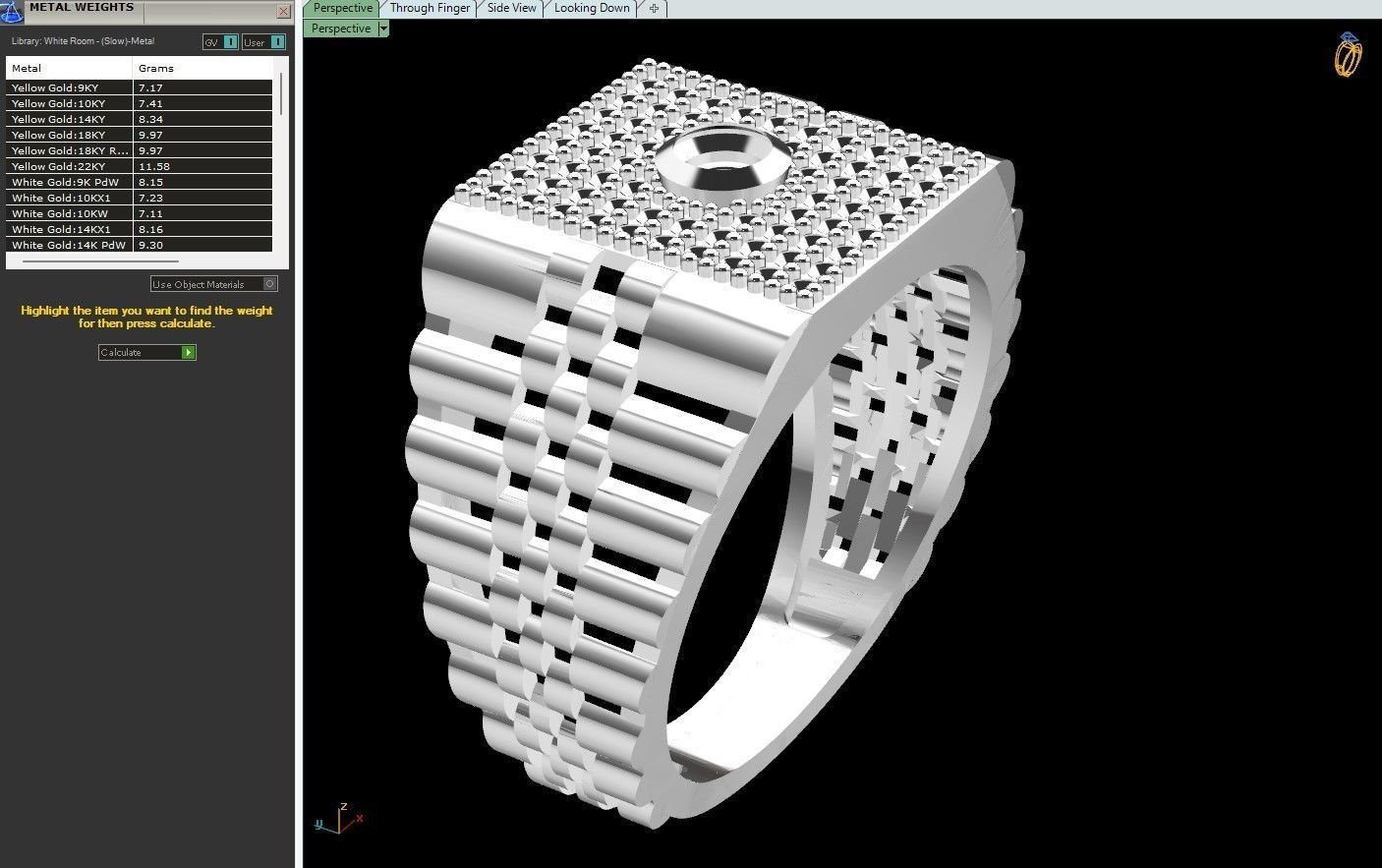 Gents Rings Diamond Men Ring STL 3DM 3D ready print model 3D print model_6