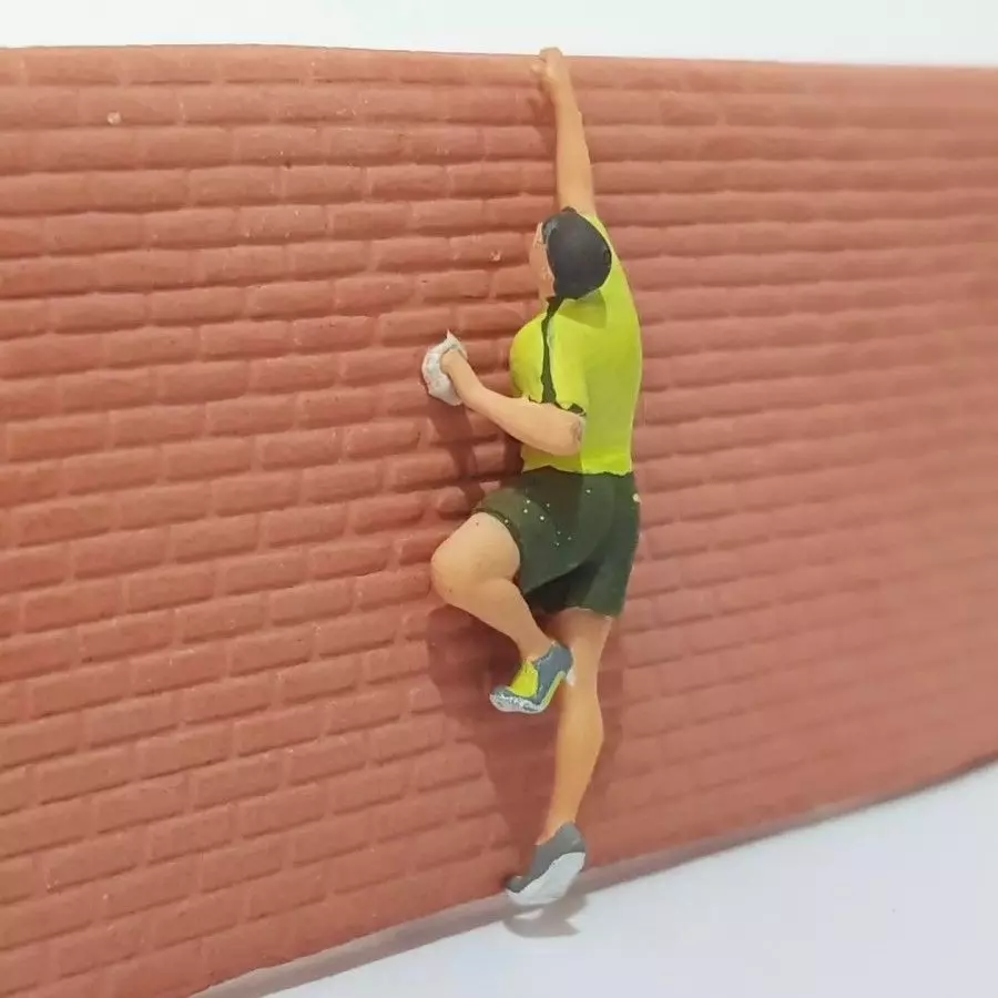 Figure Rasino climbin in 1-64 scale diorama miniature 3D print model_0