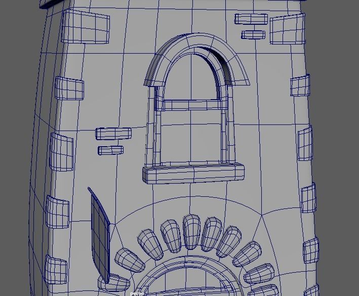 Cartoon Town House Building 3D Model Low-poly 3D model_6