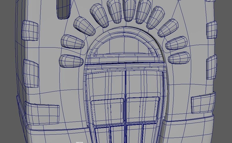 Cartoon Town House Building 3D Model Low-poly 3D model_5