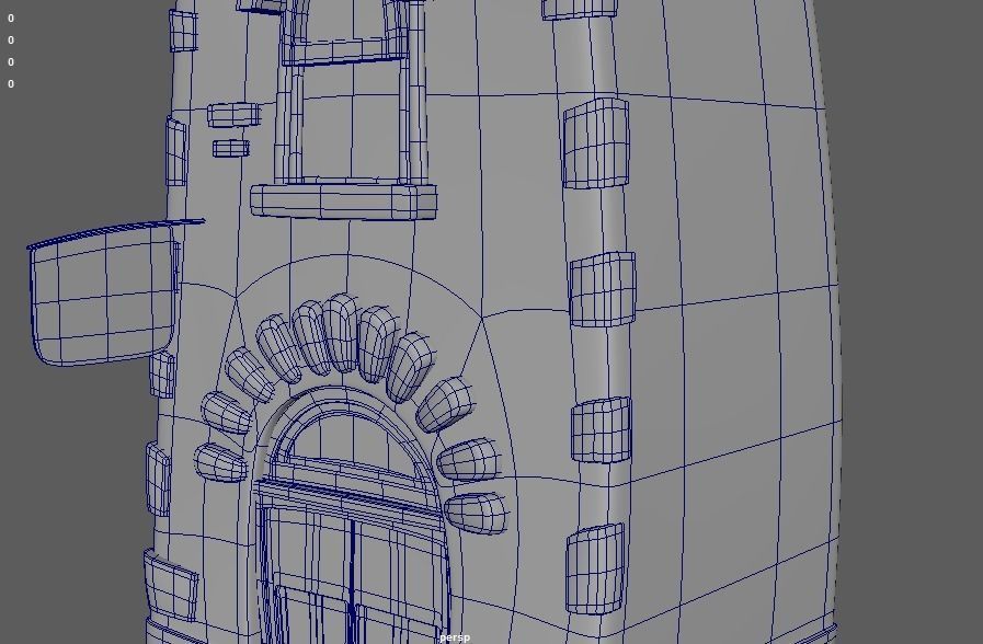 Cartoon Town House Building 3D Model Low-poly 3D model_9