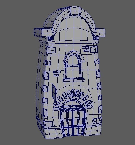 Cartoon Town House Building 3D Model Low-poly 3D model_4