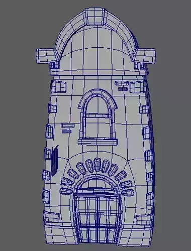 Cartoon Town House Building 3D Model