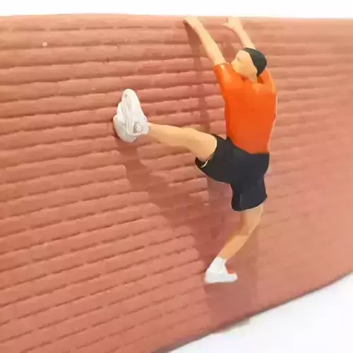 Figure Suryono climbing in 1-64 scale diorama miniature 3D print model