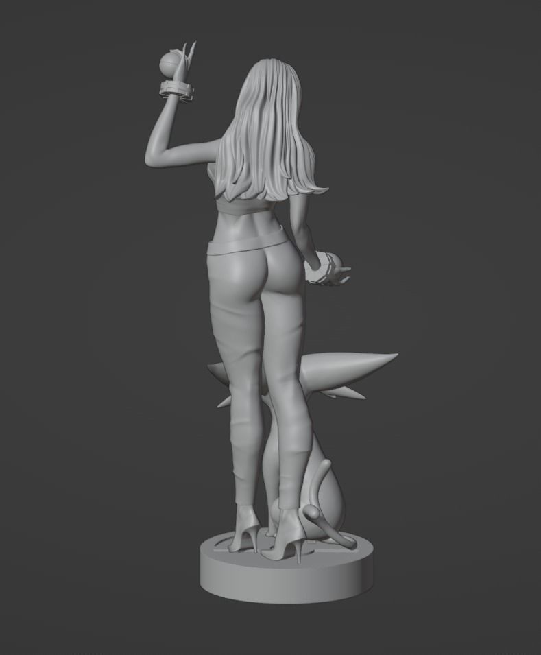 Sabrina Pokemon Trainer - 1to10 STL file NSFW 3D print model 3D print model_22