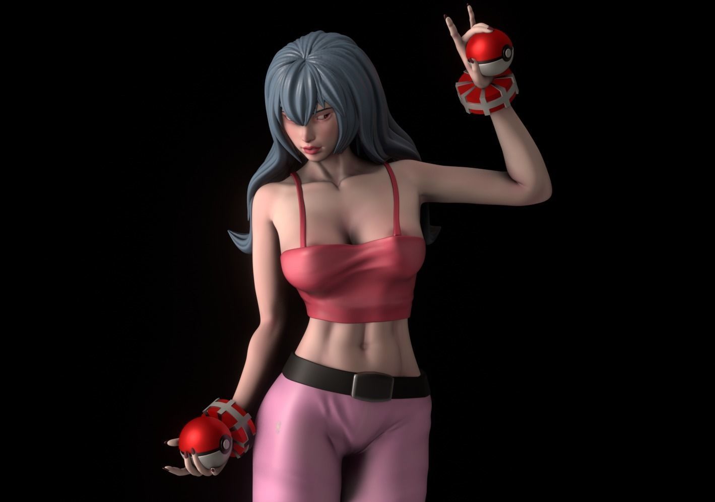 Sabrina Pokemon Trainer - 1to10 STL file NSFW 3D print model 3D print model_7