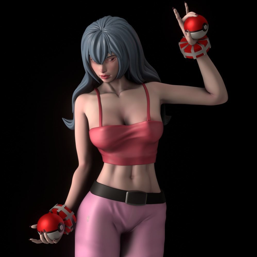 Sabrina Pokemon Trainer - 1to10 STL file NSFW 3D print model 3D print model_6