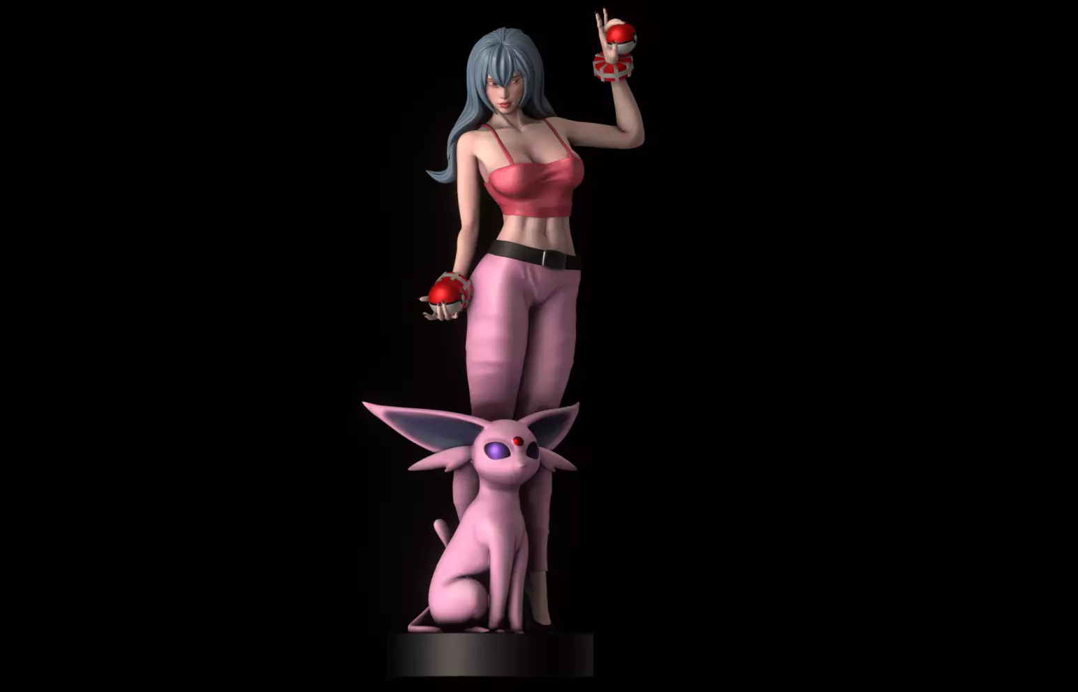 Sabrina Pokemon Trainer - 1to10 STL file NSFW 3D print model 3D print model_0