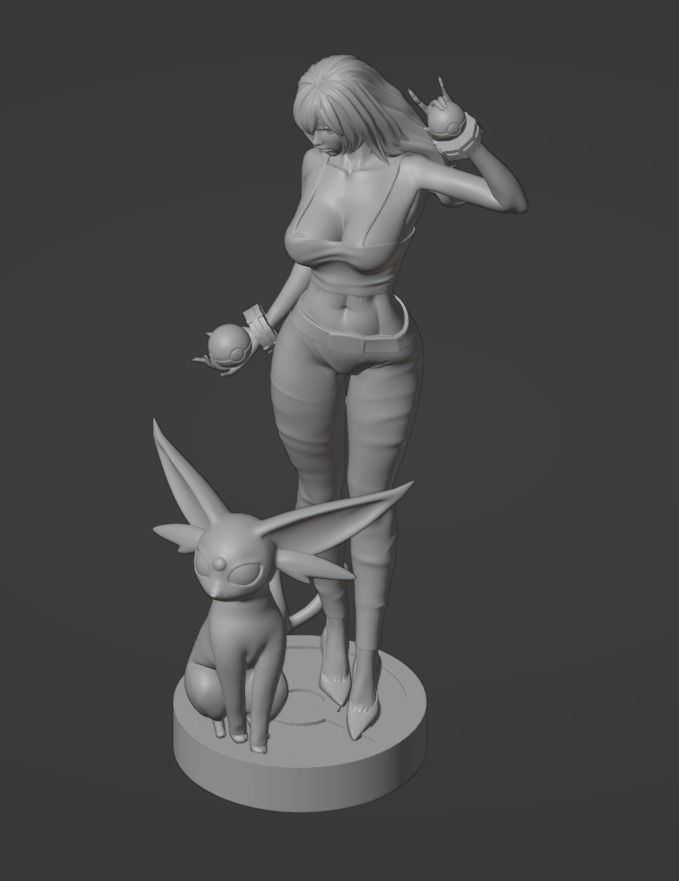 Sabrina Pokemon Trainer - 1to10 STL file NSFW 3D print model 3D print model_27