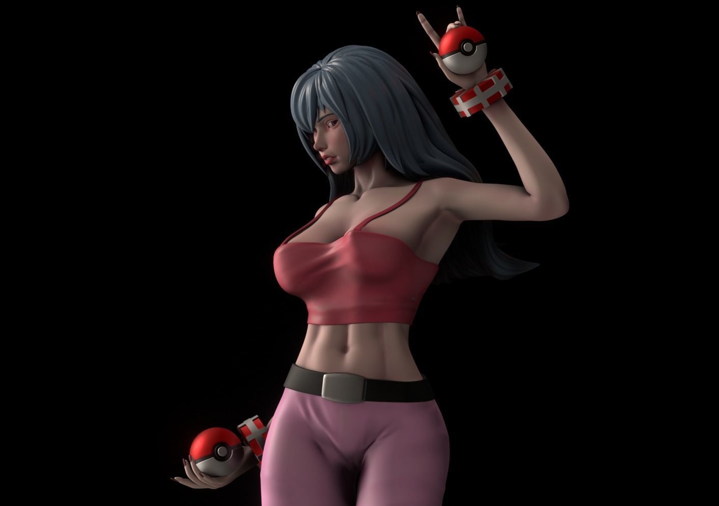 Sabrina Pokemon Trainer - 1to10 STL file NSFW 3D print model 3D print model_8