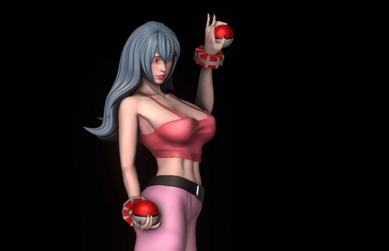 Sabrina Pokemon Trainer - 1to10 STL file NSFW 3D print model 3D print model_9