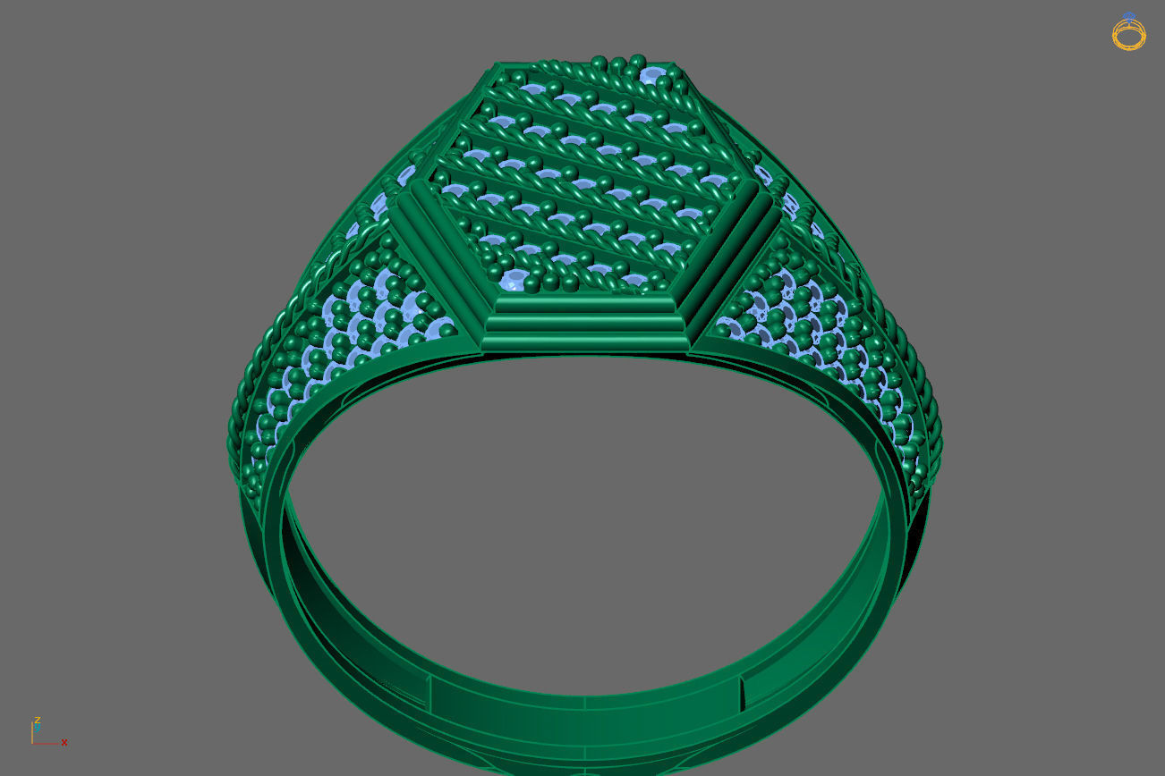 Gents Rings Diamond Men Ring STL 3DM 3D ready print model 3D print model_4