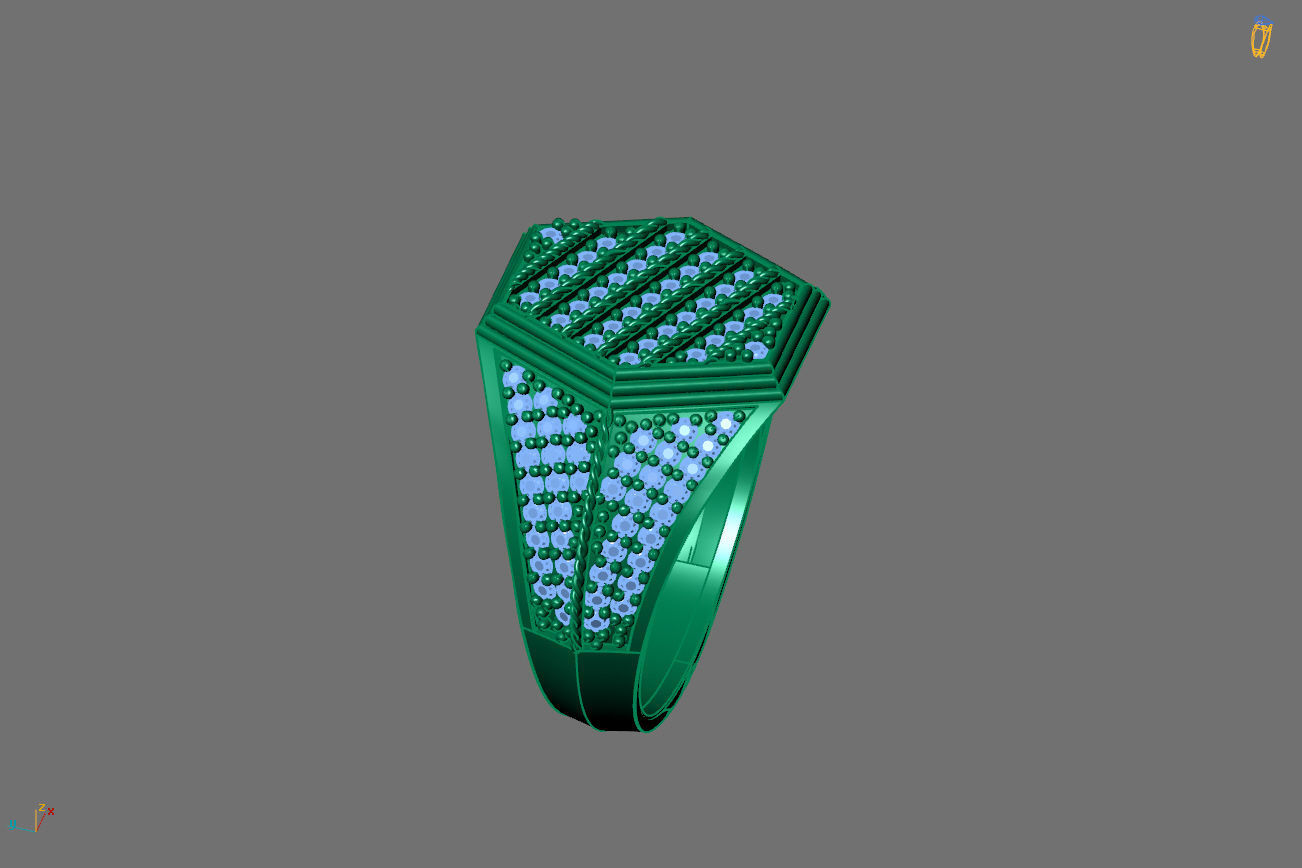 Gents Rings Diamond Men Ring STL 3DM 3D ready print model 3D print model_3
