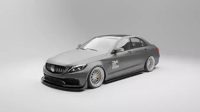 Mercedes C63 with TTR Body Kit Low-poly 3D model