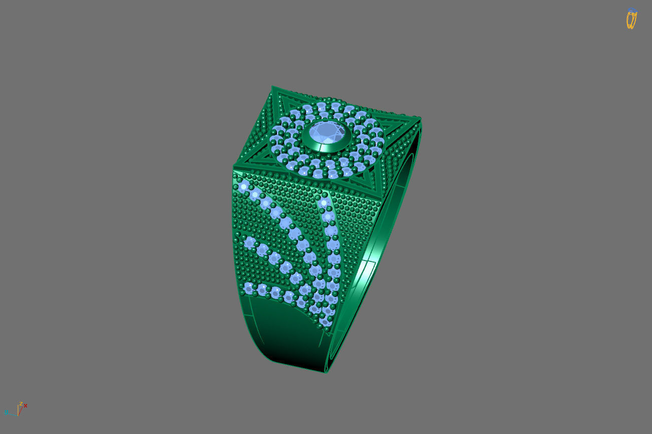 Gents Rings Diamond Men Ring STL 3DM 3D ready print model 3D print model_3