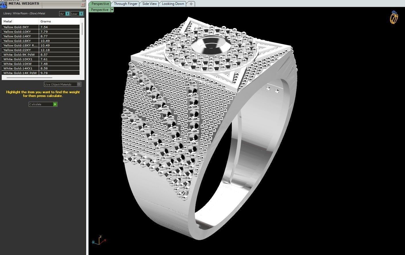 Gents Rings Diamond Men Ring STL 3DM 3D ready print model 3D print model_6