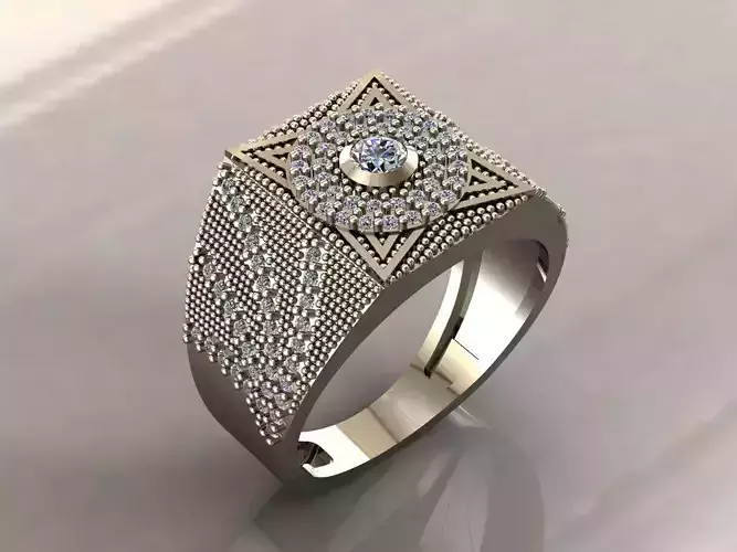 Gents Rings Diamond Men Ring STL 3DM 3D ready print model