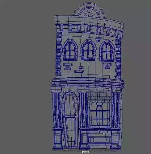 Cartoon Town House Building 3D Model