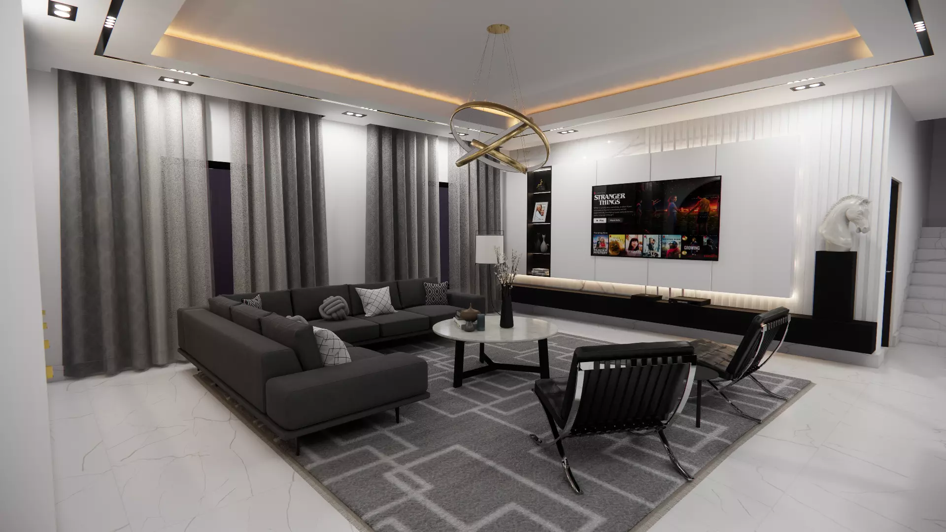 Livingroom Interior Scene 3D model 3D model