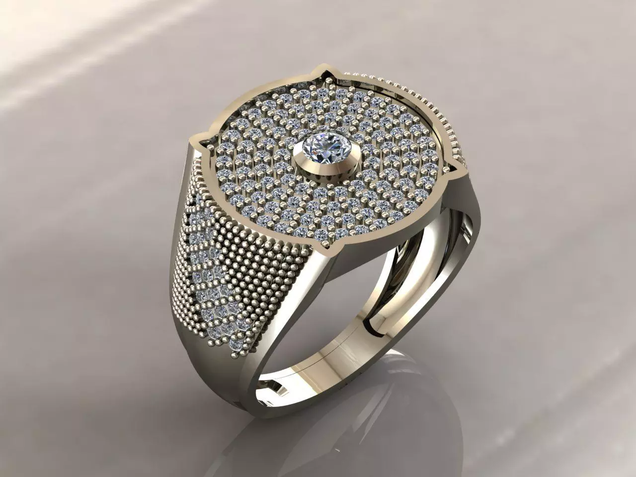 Gents Rings Diamond Men Ring STL 3DM 3D ready print model 3D print model_0