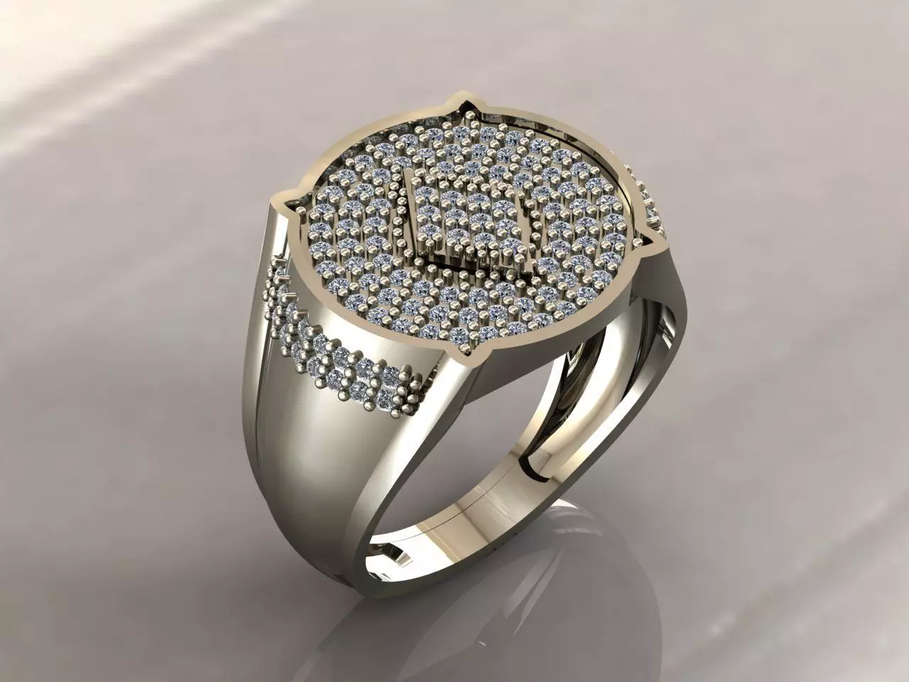 Gents Rings Diamond Men Ring STL 3DM 3D ready print model 3D print model_0