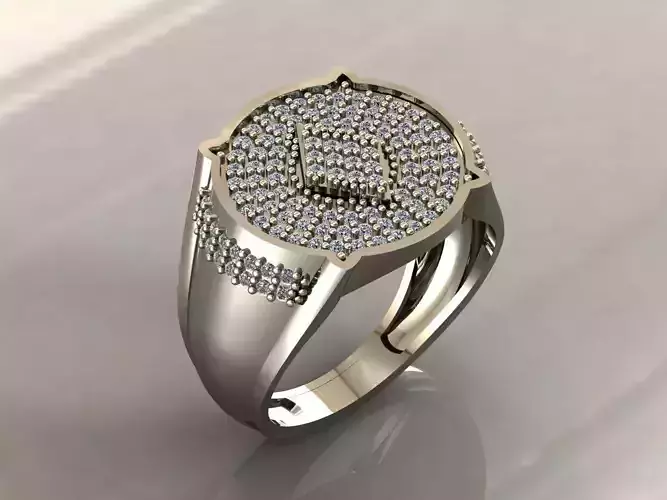 Gents Rings Diamond Men Ring STL 3DM 3D ready print model 3D print model