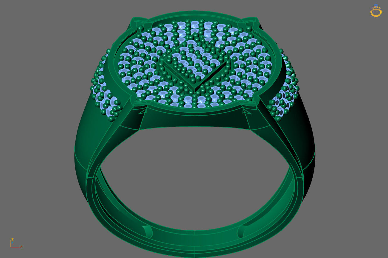 Gents Rings Diamond Men Ring STL 3DM 3D ready print model 3D print model_4