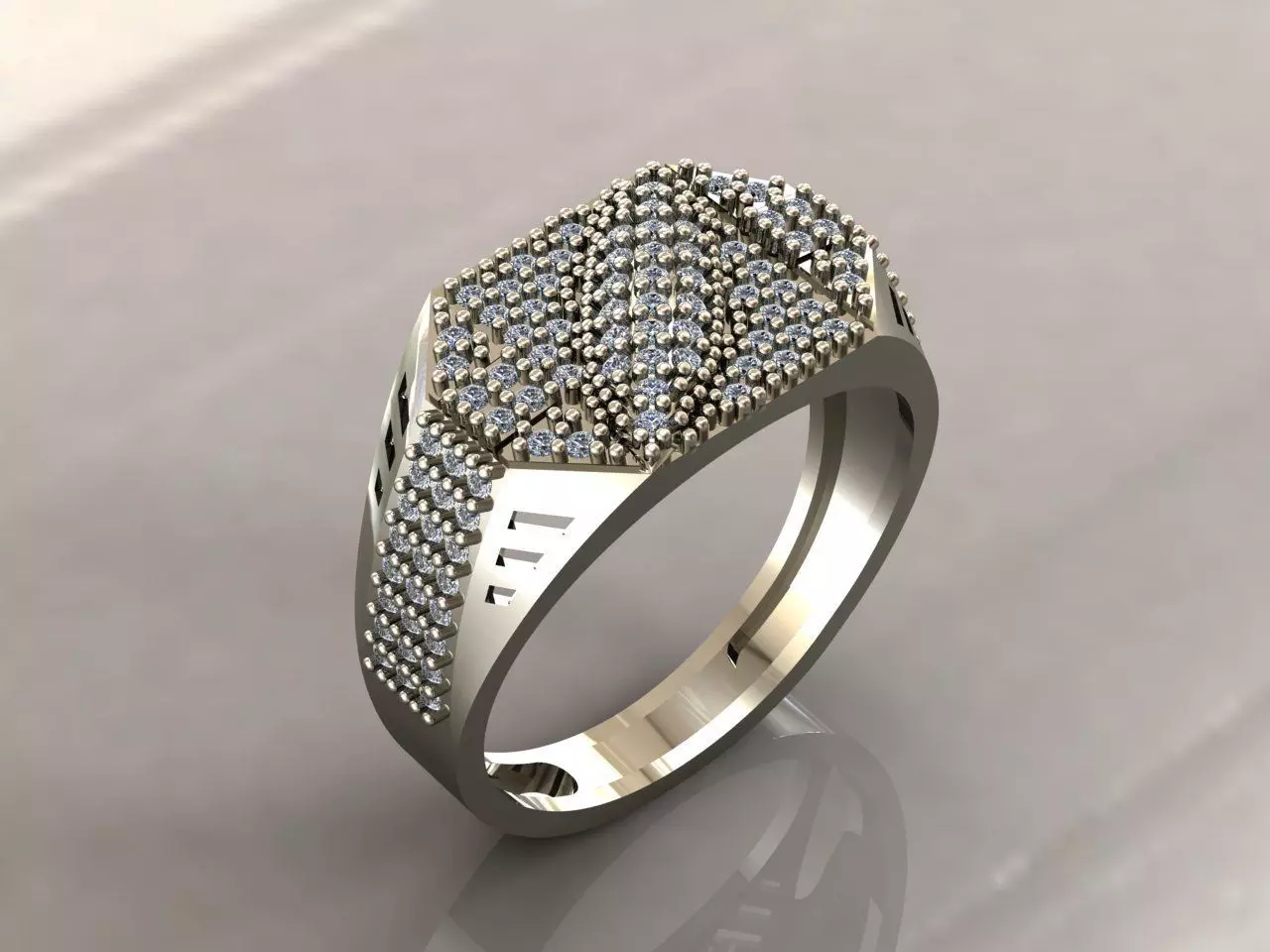 Gents Rings Diamond Men Ring STL 3DM 3D ready print model 3D print model_0